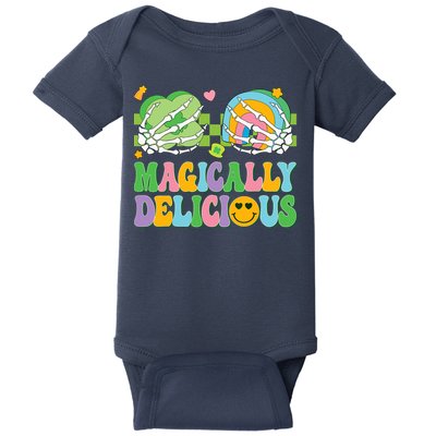 Magically Delicious Hippie St Patrick's Day Skeleton Charms Baby Bodysuit