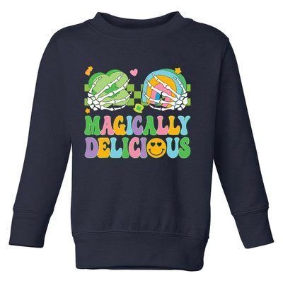 Magically Delicious Hippie St Patrick's Day Skeleton Charms Toddler Sweatshirt