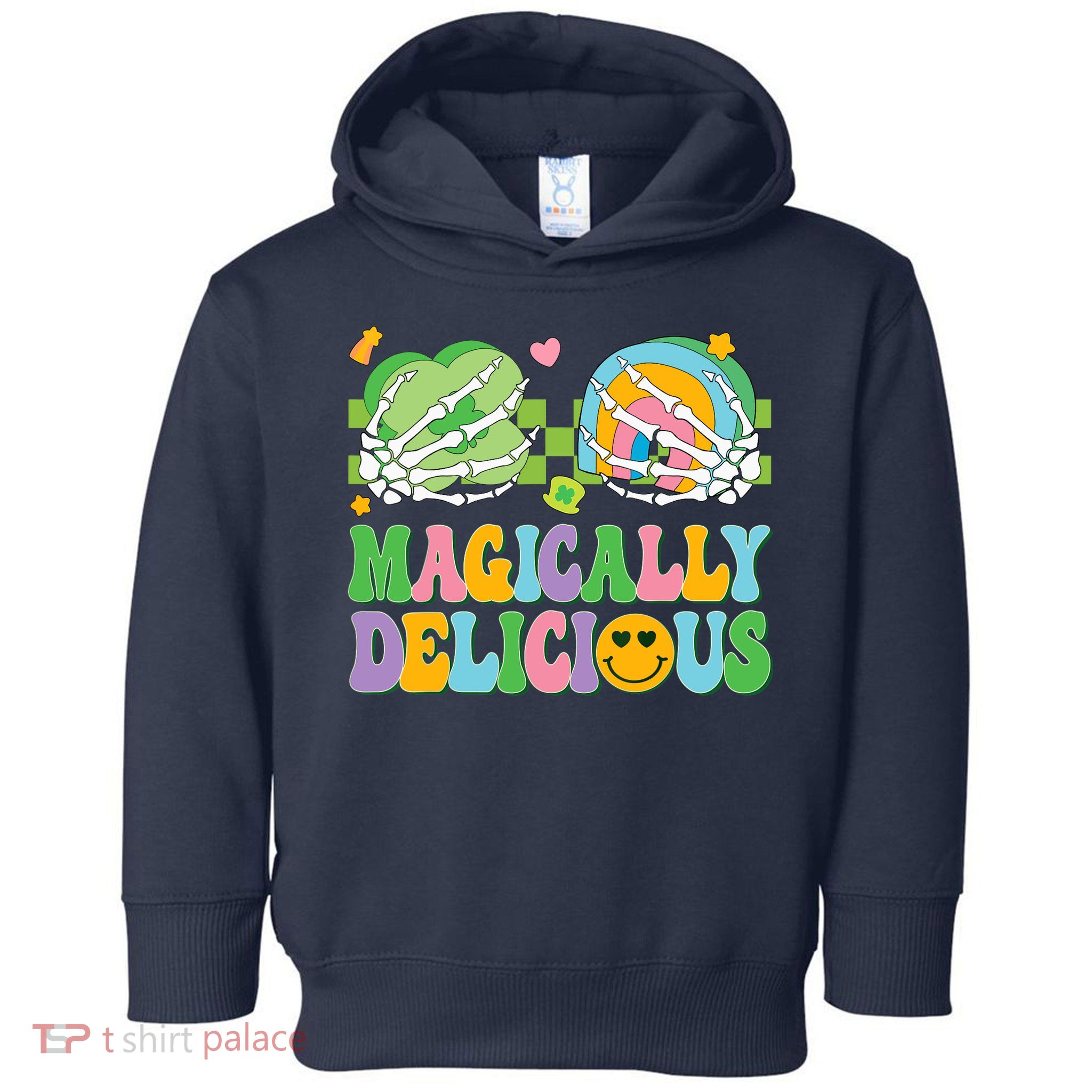 Magically Delicious Hippie St Patrick's Day Skeleton Charms Toddler Hoodie
