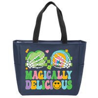 Magically Delicious Hippie St Patrick's Day Skeleton Charms Zip Tote Bag