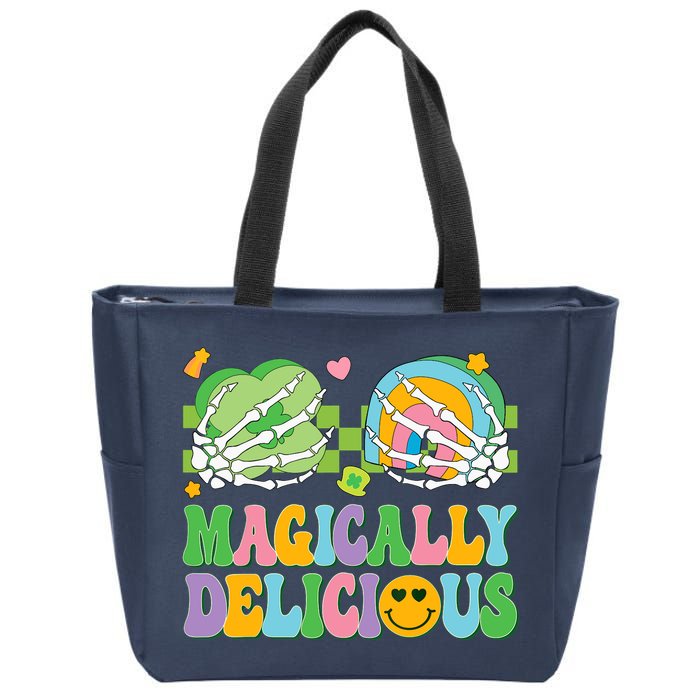 Magically Delicious Hippie St Patrick's Day Skeleton Charms Zip Tote Bag