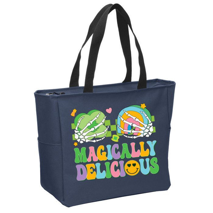 Magically Delicious Hippie St Patrick's Day Skeleton Charms Zip Tote Bag