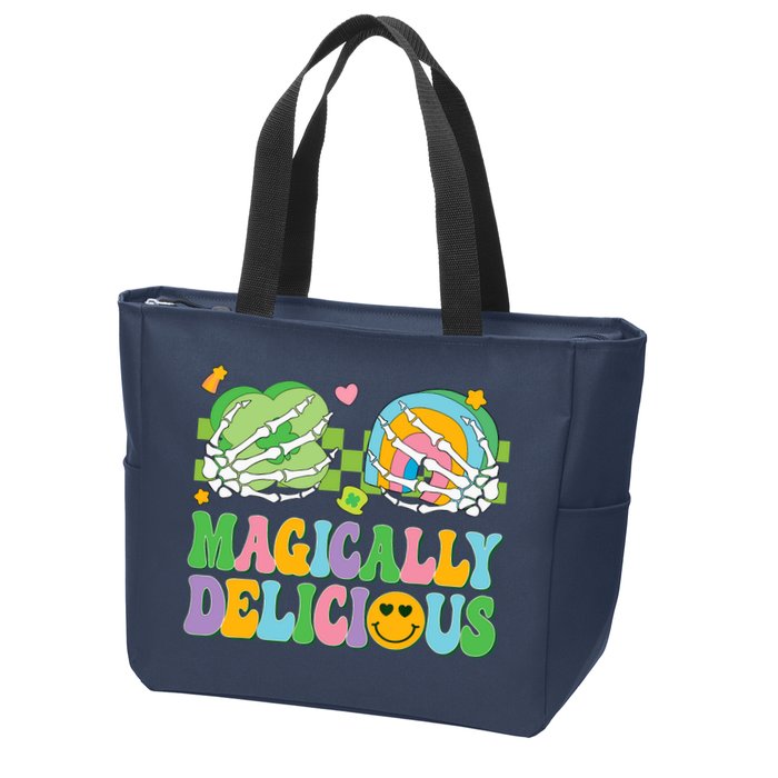 Magically Delicious Hippie St Patrick's Day Skeleton Charms Zip Tote Bag