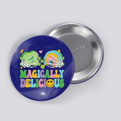 Magically Delicious Hippie St Patrick's Day Skeleton Charms Button