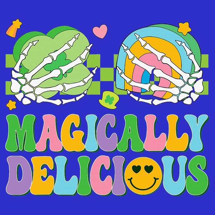 Magically Delicious Hippie St Patrick's Day Skeleton Charms Button