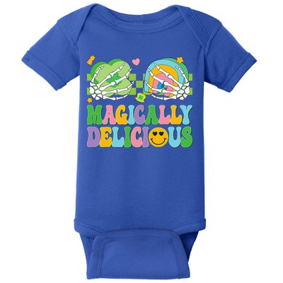 Magically Delicious Hippie St Patrick's Day Skeleton Charms Baby Bodysuit