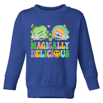 Magically Delicious Hippie St Patrick's Day Skeleton Charms Toddler Sweatshirt