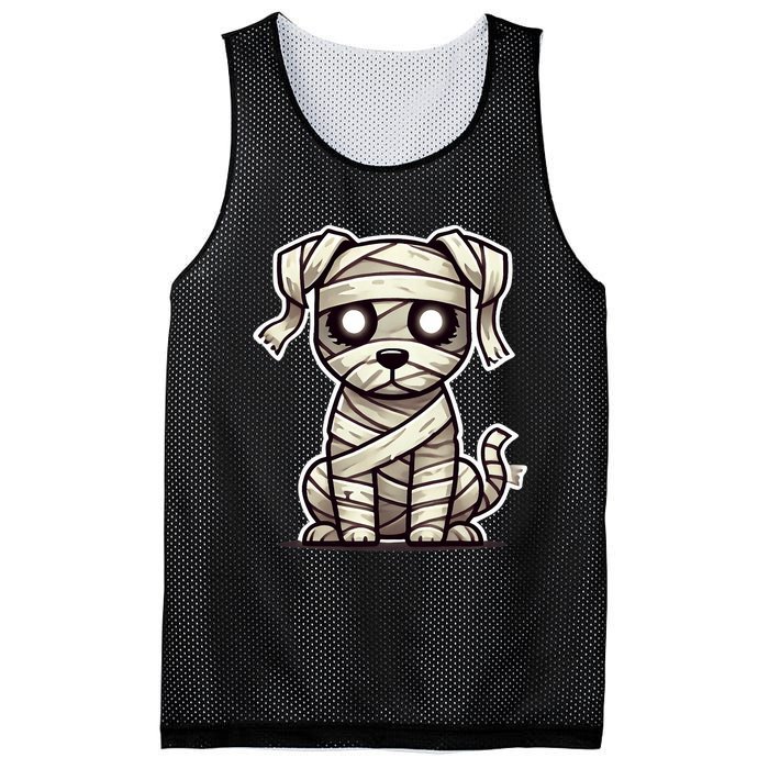 Mummy Dog Halloween Cute Funny & Spooky Pet Costume Mesh Reversible Basketball Jersey Tank