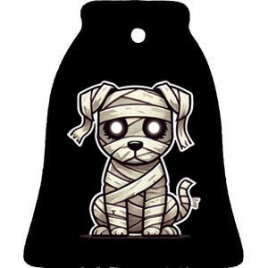 Mummy Dog Halloween Cute Funny & Spooky Pet Costume Ceramic Bell Ornament