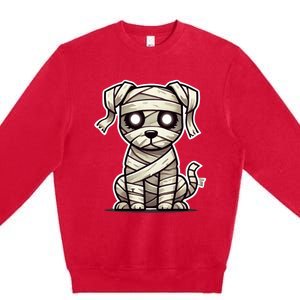 Mummy Dog Halloween Cute Funny & Spooky Pet Costume Premium Crewneck Sweatshirt