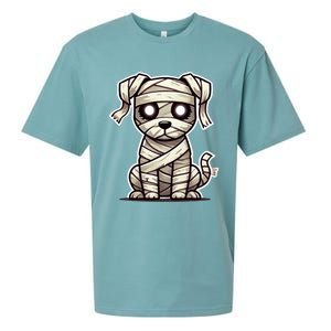 Mummy Dog Halloween Cute Funny & Spooky Pet Costume Sueded Cloud Jersey T-Shirt