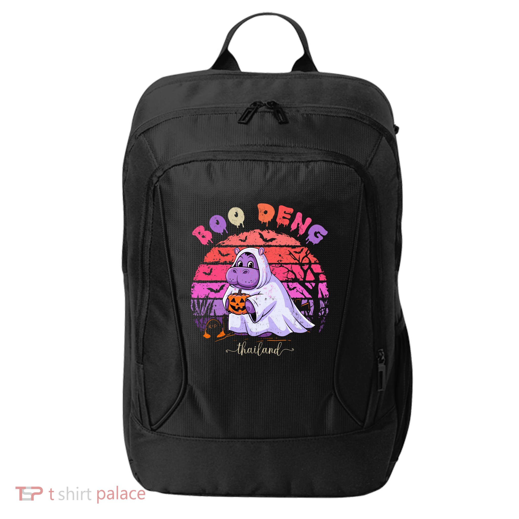 Moo Deng Hippo Baby Pygmy Hippopotamus Fun Halloween Costume City Backpack