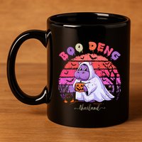 Moo Deng Hippo Baby Pygmy Hippopotamus Fun Halloween Costume 11oz C Handle Ceramic Mug