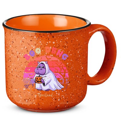 Moo Deng Hippo Baby Pygmy Hippopotamus Fun Halloween Costume 15oz Campfire Ceramic Mug