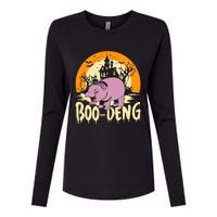 Moo Deng Halloween Boo Deng Halloween Womens Cotton Relaxed Long Sleeve T-Shirt