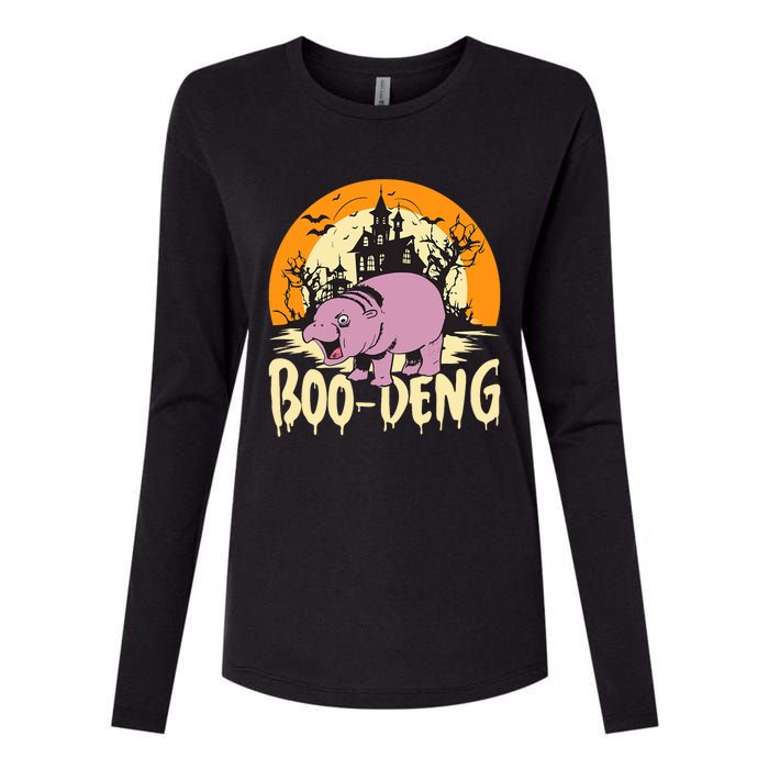 Moo Deng Halloween Boo Deng Halloween Womens Cotton Relaxed Long Sleeve T-Shirt