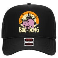 Moo Deng Halloween Boo Deng Halloween High Crown Mesh Back Trucker Hat