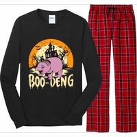 Moo Deng Halloween Boo Deng Halloween Long Sleeve Pajama Set