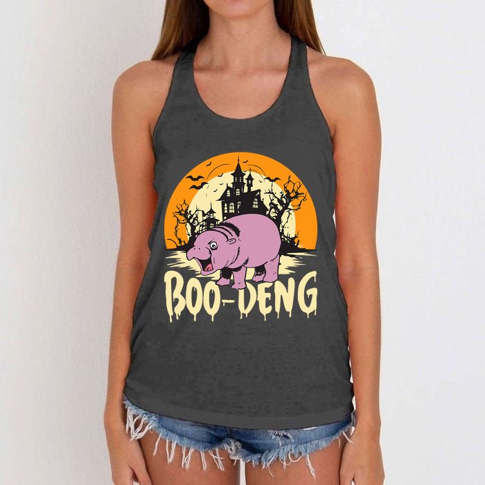 Moo Deng Halloween Boo Deng Halloween Women's Knotted Racerback Tank