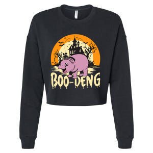 Moo Deng Halloween Boo Deng Halloween Cropped Pullover Crew