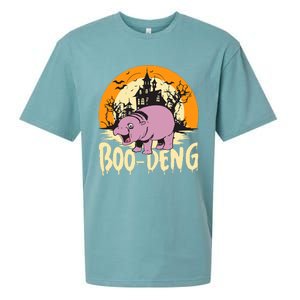 Moo Deng Halloween Boo Deng Halloween Sueded Cloud Jersey T-Shirt