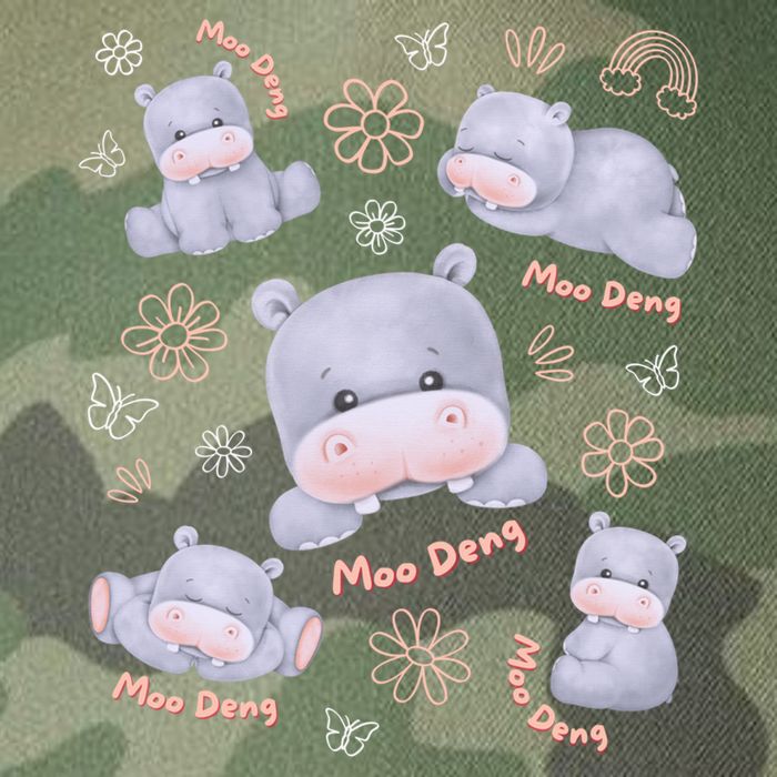 Moo Deng Hippo Pig Flower Cute Baby Pygmy Moodeng Souvenir Legacy Tie Dye Trucker Hat