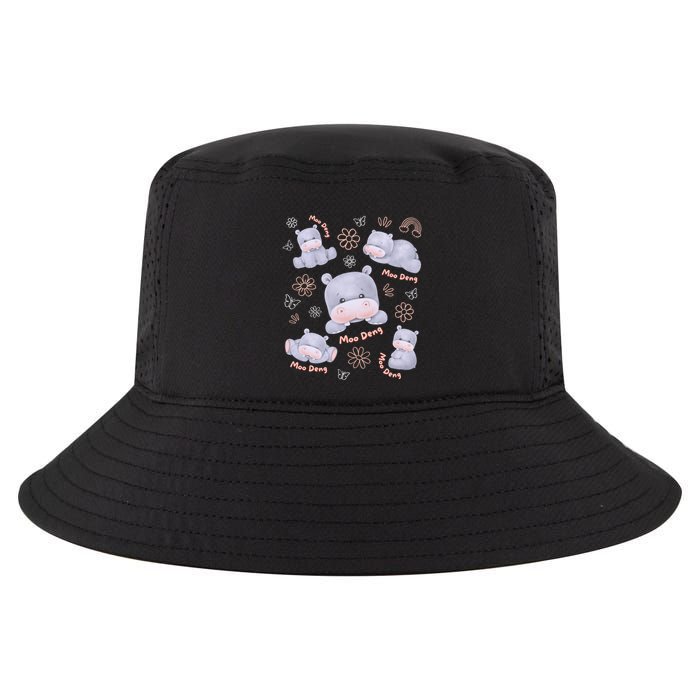 Moo Deng Hippo Pig Flower Cute Baby Pygmy Moodeng Souvenir Cool Comfort Performance Bucket Hat