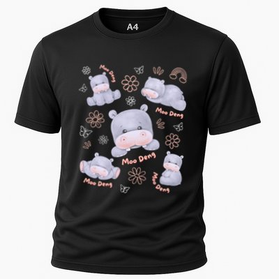 Moo Deng Hippo Pig Flower Cute Baby Pygmy Moodeng Souvenir Performance Shirt