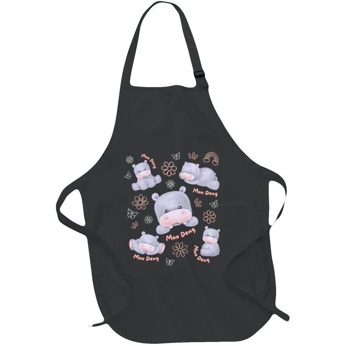 Moo Deng Hippo Pig Flower Cute Baby Pygmy Moodeng Souvenir Apron