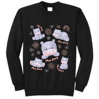 Moo Deng Hippo Pig Flower Cute Baby Pygmy Moodeng Souvenir Sweatshirt