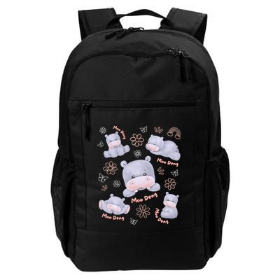 Moo Deng Hippo Pig Flower Cute Baby Pygmy Moodeng Souvenir Backpack