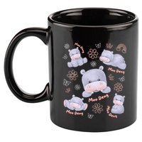 Moo Deng Hippo Pig Flower Cute Baby Pygmy Moodeng Souvenir 11oz C Handle Ceramic Mug