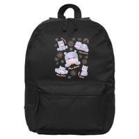 Moo Deng Hippo Pig Flower Cute Baby Pygmy Moodeng Souvenir 16 in Basic Backpack