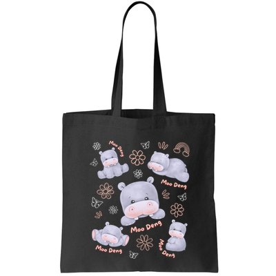 Moo Deng Hippo Pig Flower Cute Baby Pygmy Moodeng Souvenir Bag