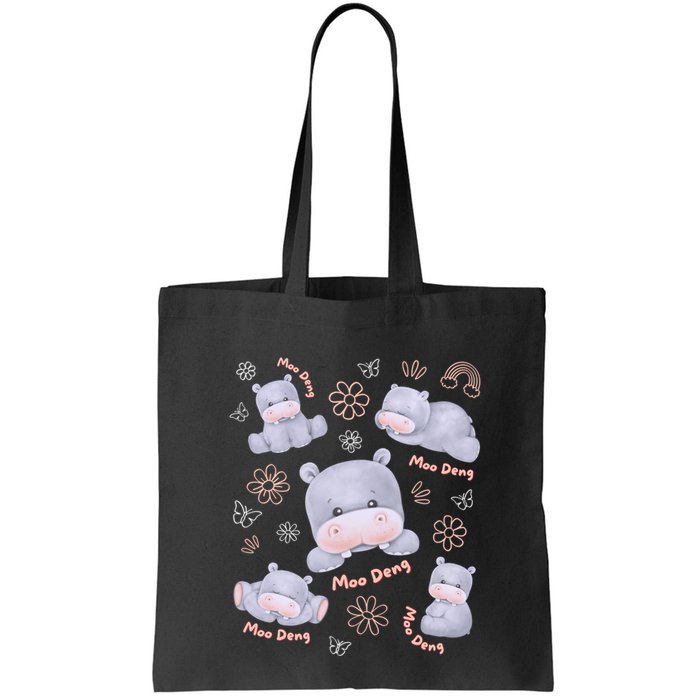 Moo Deng Hippo Pig Flower Cute Baby Pygmy Moodeng Souvenir Bag