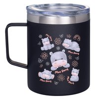 Moo Deng Hippo Pig Flower Cute Baby Pygmy Moodeng Souvenir 12oz Stainless Steel Coffee Mug