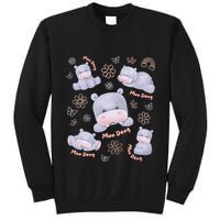 Moo Deng Hippo Pig Flower Cute Baby Pygmy Moodeng Souvenir Tall Sweatshirt