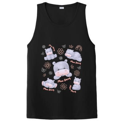 Moo Deng Hippo Pig Flower Cute Baby Pygmy Moodeng Souvenir PosiCharge Competitor Tank