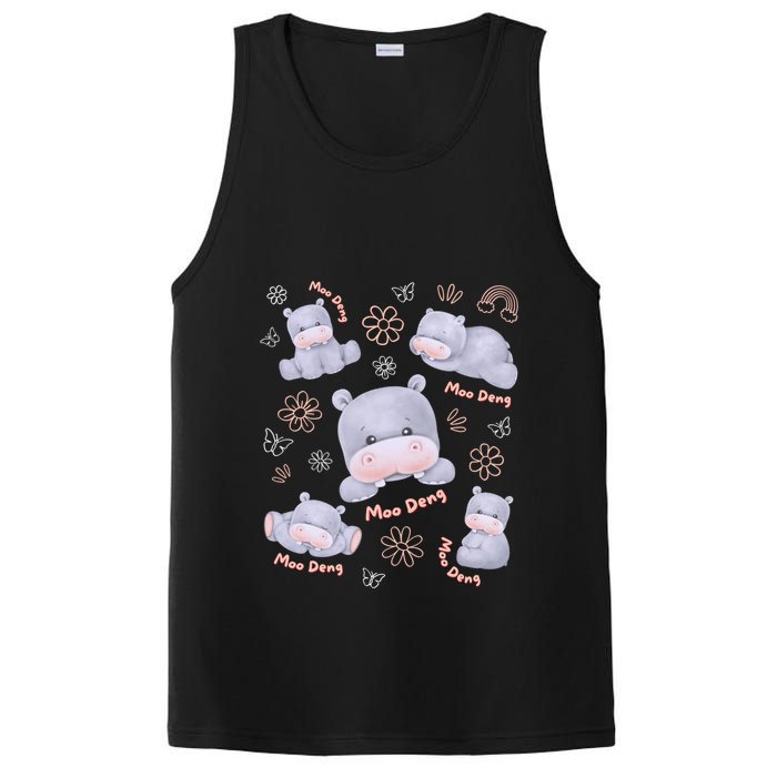 Moo Deng Hippo Pig Flower Cute Baby Pygmy Moodeng Souvenir PosiCharge Competitor Tank
