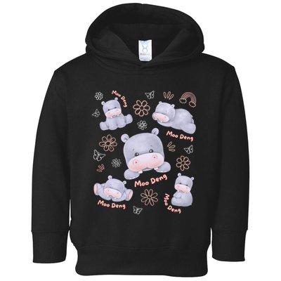 Moo Deng Hippo Pig Flower Cute Baby Pygmy Moodeng Souvenir Toddler Hoodie
