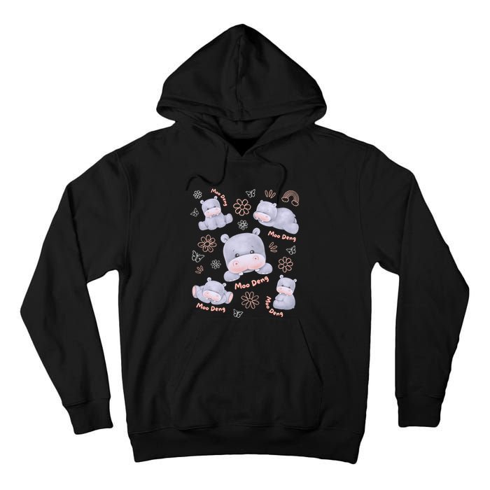 Moo Deng Hippo Pig Flower Cute Baby Pygmy Moodeng Souvenir Tall Hoodie