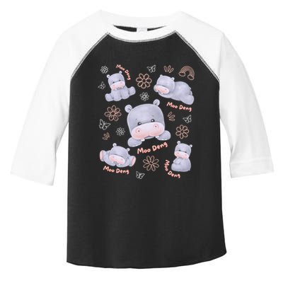 Moo Deng Hippo Pig Flower Cute Baby Pygmy Moodeng Souvenir Toddler Fine Jersey T-Shirt