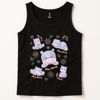 Moo Deng Hippo Pig Flower Cute Baby Pygmy Moodeng Souvenir Tank Top