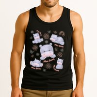 Moo Deng Hippo Pig Flower Cute Baby Pygmy Moodeng Souvenir Tank Top