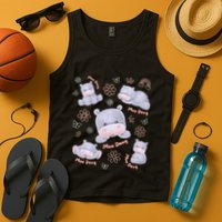 Moo Deng Hippo Pig Flower Cute Baby Pygmy Moodeng Souvenir Tank Top