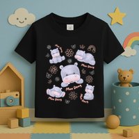 Moo Deng Hippo Pig Flower Cute Baby Pygmy Moodeng Souvenir Toddler T-Shirt