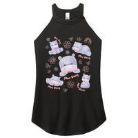 Moo Deng Hippo Pig Flower Cute Baby Pygmy Moodeng Souvenir Women's Perfect Tri Rocker Tank