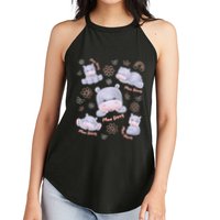 Moo Deng Hippo Pig Flower Cute Baby Pygmy Moodeng Souvenir Women's Perfect Tri Rocker Tank