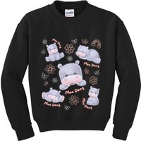 Moo Deng Hippo Pig Flower Cute Baby Pygmy Moodeng Souvenir Kids Sweatshirt