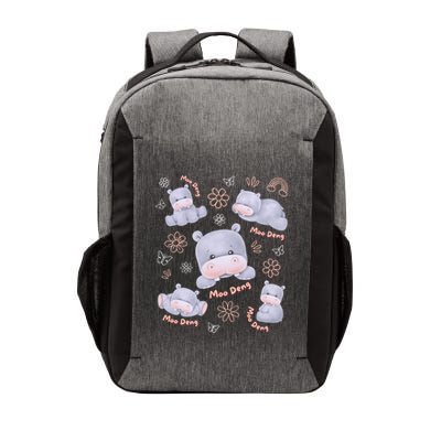 Moo Deng Hippo Pig Flower Cute Baby Pygmy Moodeng Souvenir Vector Backpack